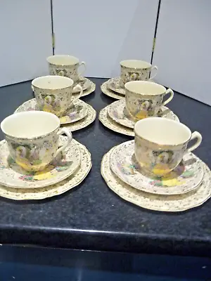 Vintage Alfred Meakin Crinolin Lady And Gilt 18 Piece Tea Set • £75