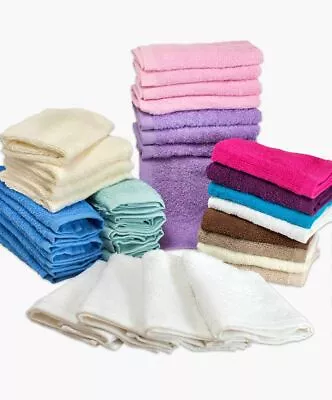 12X 100% Egyptian Cotton Towels Face Hand Guest Cloths Flannels Wash Cloths • £8.99