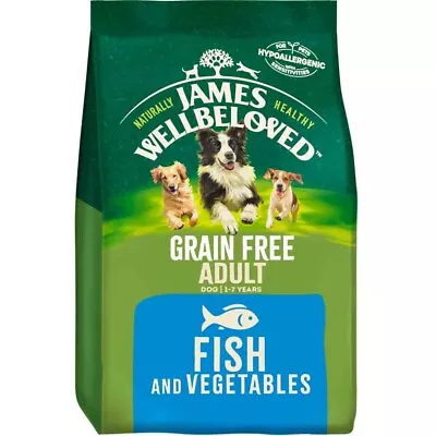 James Wellbeloved Grain Free Adult Dry Dog Food - Fish & Veg - 1.5kg • £17.49