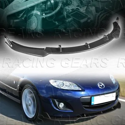 Gv-style Carbon Look Front Bumper Splitter Spoiler Lip Fit 09-13 Mazda Miata Mx5 • $77.95