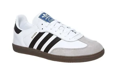 Adidas Originals Samba Og Leather Mens Trainers Uk Sizes Uk 5-12 White Black • £64.99