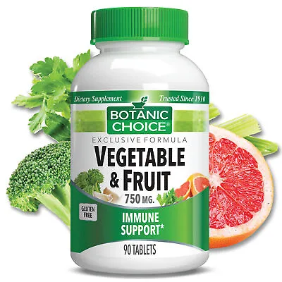 Botanic Choice Vegetable & Fruit Multivitamin Herbal Supplement 90 Tablets • $12.99
