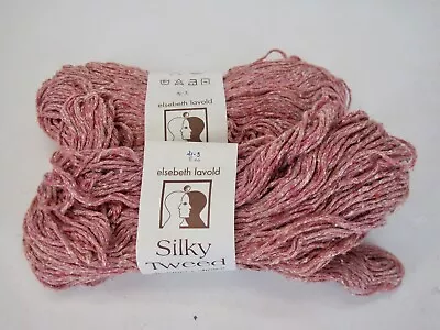 Elsebeth Lavold Silky Tweed Silk Extra Fine Merino Cotton Pink Color 21 Yarn • $8.99