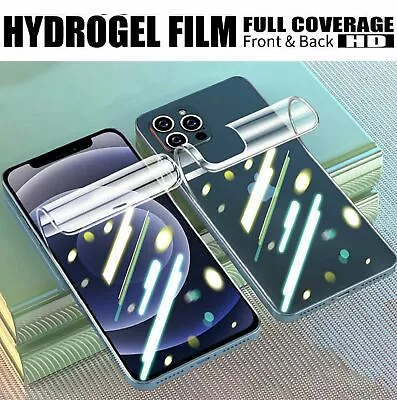 $15.96 • Buy 2x Front + 2x Back Hydrogel Screen Protector Film For IPhone 14 13 12 11 Pro Max