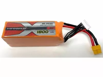 6S 1800mAh 22.2v 80C Maniax Orange Lipo Pack XT60 MX1800-6S-80 • £58.54