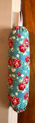 Plastic Bag Holder Pioneer Woman Vintage Floral Teal Fabric Kitchen Made New • $8.99