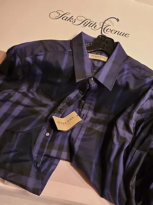 $950 New Burberry Men Shirt XL Authentic Limited  Multicolor Blue  • $399