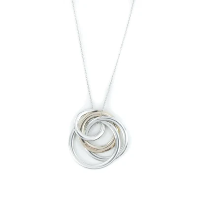 £440 • Buy Tiffany & Co Sterling Silver Rubedo Necklace 3 Interlocking Circles Pendant Neck