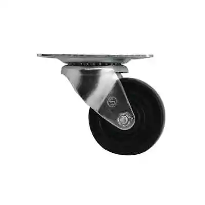 3 In. Black Soft Rubber And Steel Swivel Plate Caster With 175 Lbs. Load Rating • $5