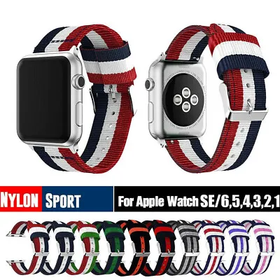 $6.64 • Buy Nylon Sport Band Strap For Apple Watch Series 7 6 5 4 3 IWatch SE 38 41 45 44mm 