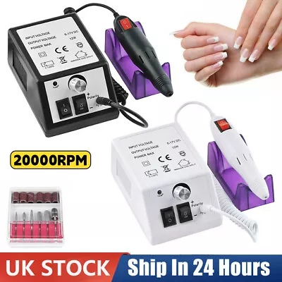 Professional Nail Drill Electric Machine Manicure Art File False Pedicure Set UK • £11.29