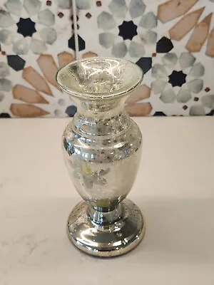 Vintage Floral Mercury Glass Vase • $27