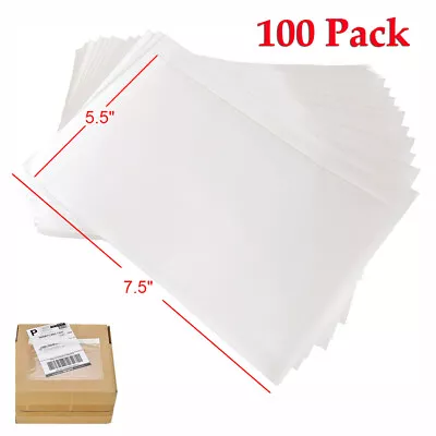 100 Pack 7.5 X5.5  Clear Adhesive Packing List Shipping Label Envelopes Pouches • $10.98