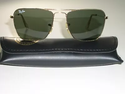 52 16mm VINTAGE B&L RAY-BAN USA GEP G15 UV SMALL CARAVAN AVIATOR SUNGLASSES • $498.26