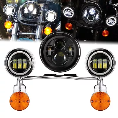 7  LED Headlight +  Fog Passing Lights Bar For Yamaha Road Star Silverado XV1600 • $199.99