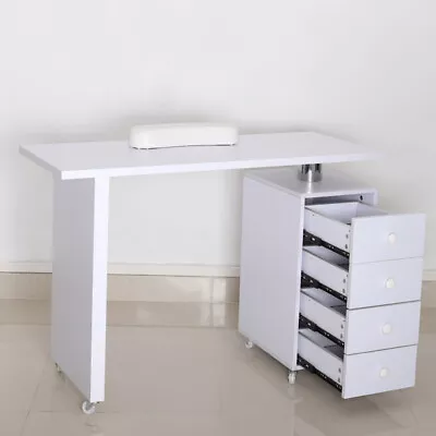 4 Drawers Pro Manicure Table Technician Nail Art Desk Beauty Salon Bar Station • £155.95