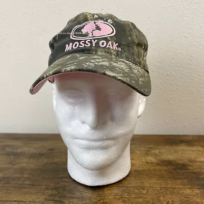 Mossy Oak Pink With Green Brown Camo Trucker Adjustable Hat Cap Adult Casual • $16.05