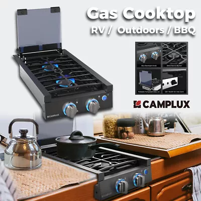 Camplux 2 Burner Gas Cooktop Slide-in Outdoor/RV/Compact Cooking W/ Stove Rack • $199.99