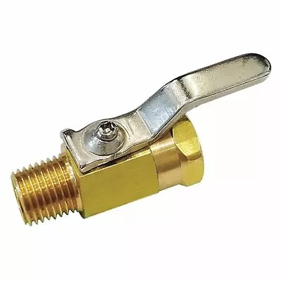 Full Port Brass Mini Ball Valve 1/4 NPT Female X Male W/ Internal Viton Seat • $11.87