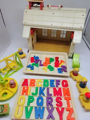 Vintage Fisher Price 1971 Little People Play Family School House With Accessory • $64