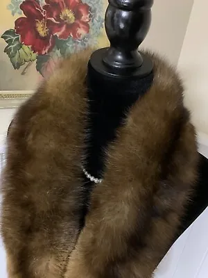 Vintage Genuine Brown Sable Mink Fur Stole Wrap Collar • $145