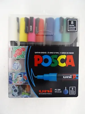 POSCA Paint Markers Medium Point Marker Tips PC-3M Assorted Ink 8 Count NEW • $18.99