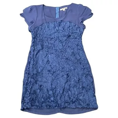 Ya Los Angeles Blue Dress Womens Large Layered Dress Ruffling Texture • $19.99