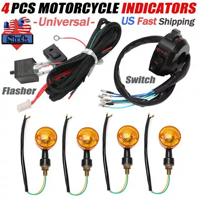 Motorcycle Indicators Signals Wiring Loom Harness 6 Volt Relay Flasher Universal • $47.99