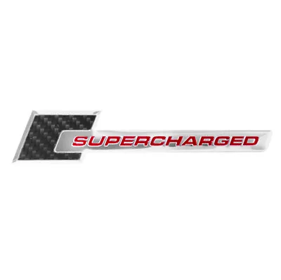 Cobra Shelby GT500 F-150 Lightning Carbon Fiber Red & Chrome Supercharged Emblem • $13.18