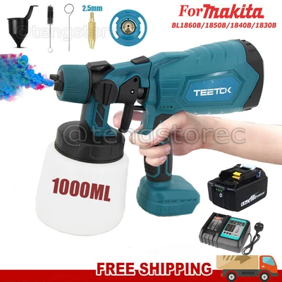 £43.20 • Buy Spray Gun Cordless Fence Wall Paint Sprayer Electric Airless HVLP For Makita 18V