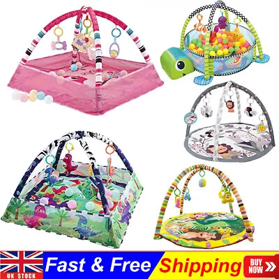 Foldable Baby Gym 3 In 1 Activity Play Floor Mat Ball Pit & Toys Babies Playmat • £18.99