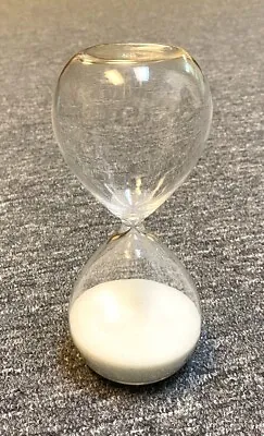 Hourglass 15 Minute Sand Timer 6 1/4  Tall White Sand. Glass Case. Guaranteed! • $9.95