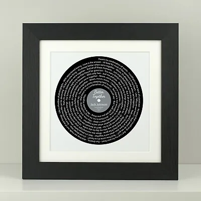 Jack Johnson - Better Together - Framed Song Lyrics / First Dance / Anniversary • £22.99