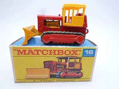£7.50 • Buy VINTAGE MATCHBOX LESNEY No.16d CASE BULLDOZER TRACTOR IN ORIGINAL BOX 1969