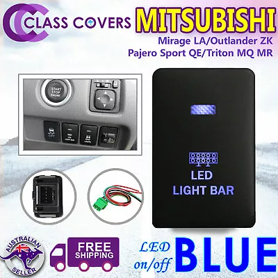 $19.90 • Buy 12V LED LIGHT BAR Push Switch For Mitsubishi Triton MQ Outlander ZK LED BLUE