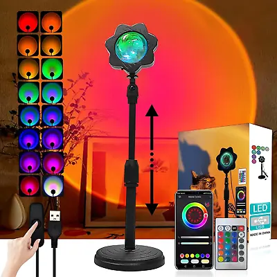 Sunset Lamp Projector LED Lights APP Remote Sunset Light 16 Colors Night Light  • $12.05