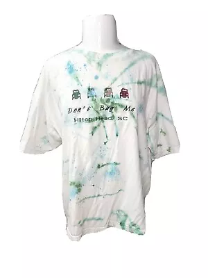 Vtg Volkswagen Beetle Men XL Don't Bug Me Promo Shirt Hilton Head SC Tie Dye • $18.75