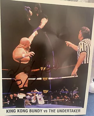 VTG King Kong Bundy Signed Autograph Vs Undertaker WWE 8x10 Photo WWF Wrestling • $19.75