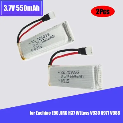 2Pcs 3.7V 550mAh Lipo Batteries For Eachine E50 JJRC H37 WLtoys V930 V977 V988 • $22.06