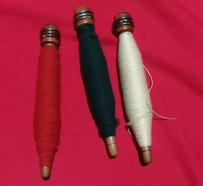 Lot Of 3 Vintage Industrial Textile Wood Bobbins • $7.50