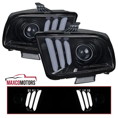 Smoke Projector Headlights Fits 2005-2009 Ford Mustang LED Tube Lamps L+R 05-09 • $182.24