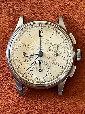 Girard-perregaux Vintage Three Register All Steel Chronograph Exotic Dial Runs!! • $167.50