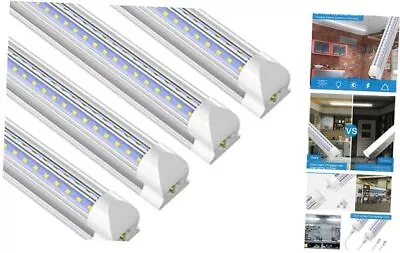  8FT LED Shop Light 72W 9360LM 6000K Linkable T8 Tube Fixtures V 1 Cool White • $130.16