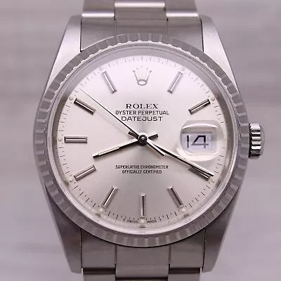 Vintage 1989 Rolex Datejust 16220 Men’s 36mm Steel Automatic Watch Box/Papers • $5999.99