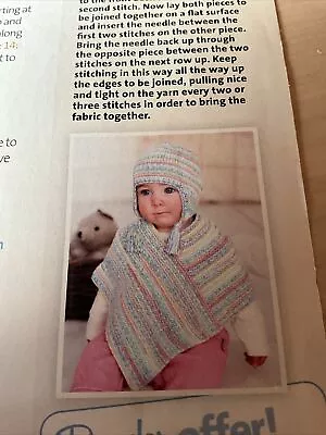Boy Girl Baby Hat And Poncho  0-7yr Easy Beginner Knitting Pattern • £2.69