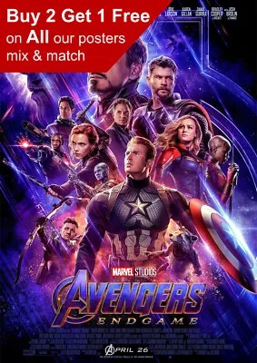 Marvel Avengers Endgame Movie Poster A5 A4 A3 A2 A1 • £15.99