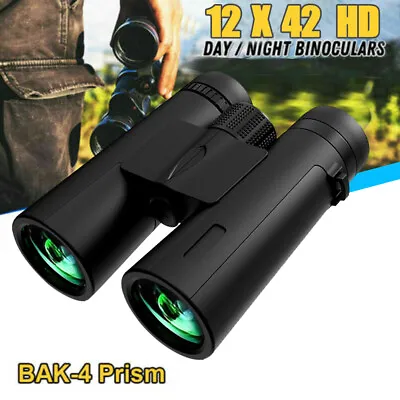 $19.99 • Buy 12x42 Binoculars Zoom Outdoor Travel Compact Folding Telescope Hunting Day/Night