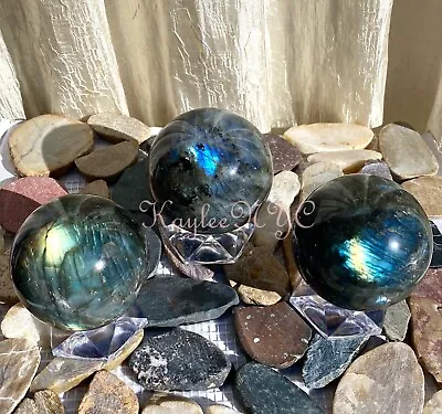 Wholesale Lot 3-5PCs Natural Labradorite Spheres Crystal Healing Energy 2.8-3lbs • $80