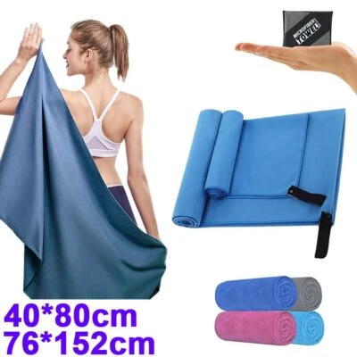 $22.09 • Buy Portable Bath Towel Microfibre Large Quick Drying Travel Sport Fast Absorbent