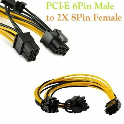£3.48 • Buy PCI-E GPU 6 Pin Male To Dual 6+2 Pin(6 Pin/8 Pin) Female Power Splitter Cable PC